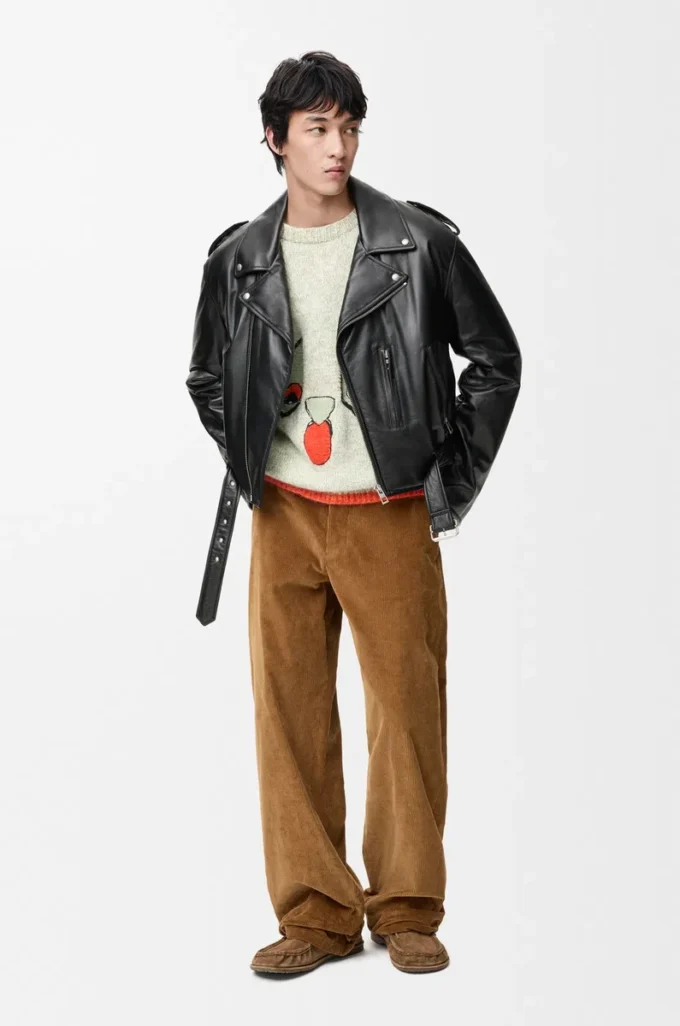 Chaqueta motera en piel de cordero napa. Negro Chaqueta motera en piel de cordero napa. Negro