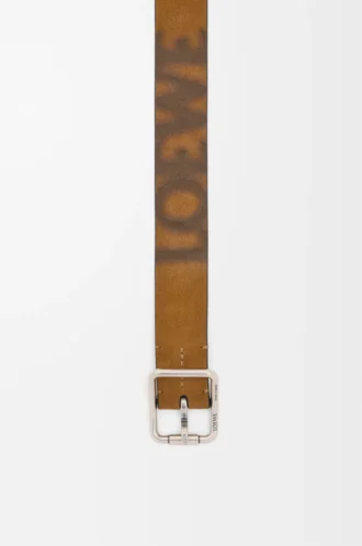 Cinturón Double Roller Curve en ante prensado Cognac/Vintage Palladium