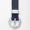 Cinturón Pebble de piel de becerro lisa Deep Navy/Palladium