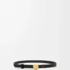 Cinturón Pebble de piel de becerro lisa Negro/Oro