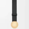Cinturón Pebble de piel de becerro lisa Negro/Oro