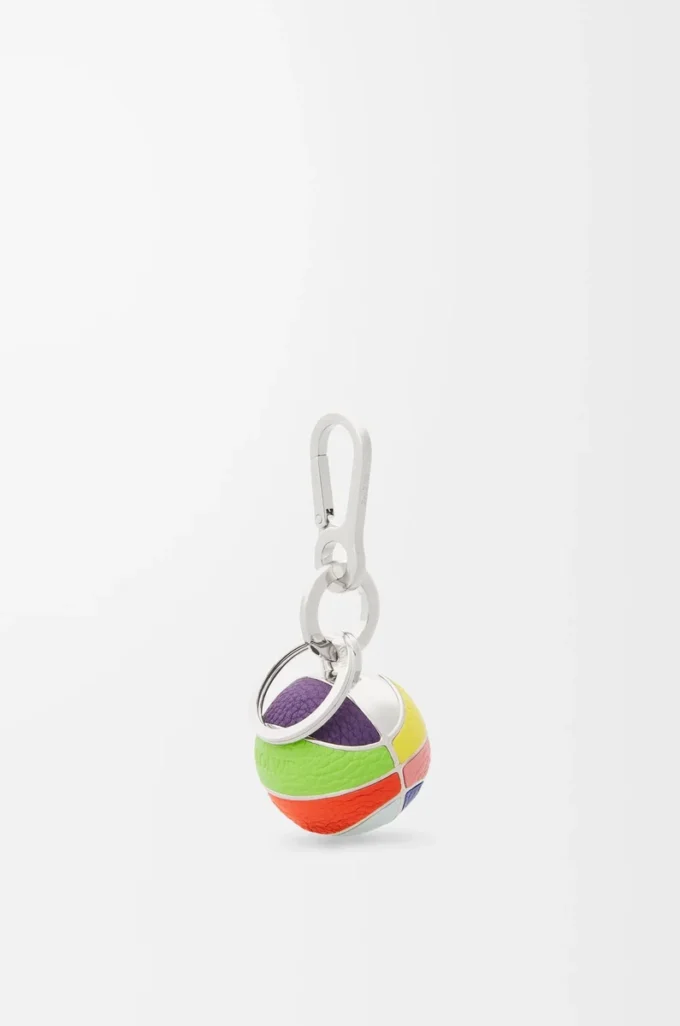 Colgante de baloncesto en piel de becerro y metal Multicolor Colgante de baloncesto en piel de becerro y metal Multicolor