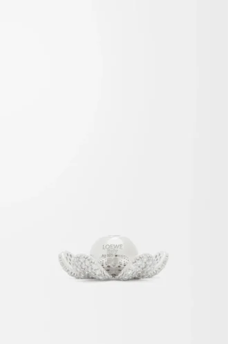 Colgante Flower Hat en plata de ley y cristales Plata/Blanco