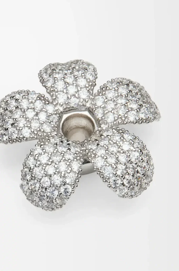 Colgante Flower Hat en plata de ley y cristales Plata/Blanco Colgante Flower Hat en plata de ley y cristales Plata/Blanco