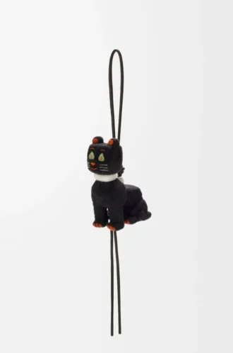 Colgante Futurist Cat en fieltro negro/naranja