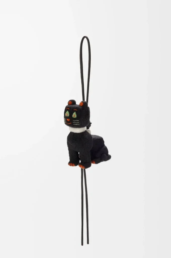 Colgante Futurist Cat en fieltro negro/naranja