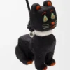 Colgante Futurist Cat en fieltro negro/naranja