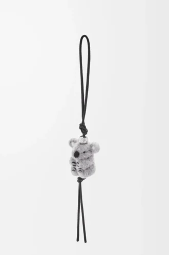 Colgante koala en fieltro y piel de becerro gris claro/negro Colgante koala en fieltro y piel de becerro gris claro/negro