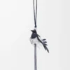 Colgante Magpie en piel de becerro clásica Negro/Plata