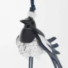 Colgante Magpie en piel de becerro clásica Negro/Plata