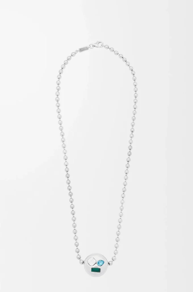Collar Anagram Pebble en plata de ley y cristales Plata/Multicolor Collar Anagram Pebble en plata de ley y cristales Plata/Multicolor
