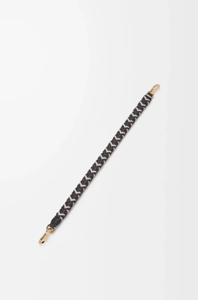 Correa corta Arrow en piel de becerro Black/Chocolate Correa corta Arrow en piel de becerro Black/Chocolate