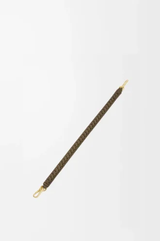 Correa trenzada en espiral de piel de becerro clásica Dark Khaki