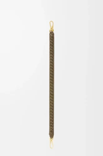 Correa trenzada en espiral de piel de becerro clásica Dark Khaki