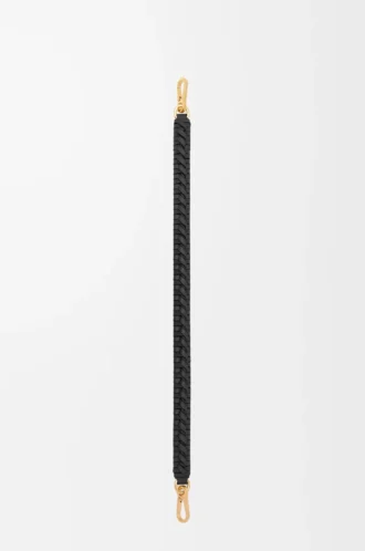 Correa trenzada en espiral en piel de becerro clásica color negro