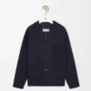 Cárdigan de lana y cachemira azul marino/gris Cárdigan de lana y cachemira azul marino/gris
