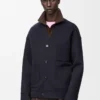 Cárdigan de lana y cachemira azul marino/gris Cárdigan de lana y cachemira azul marino/gris