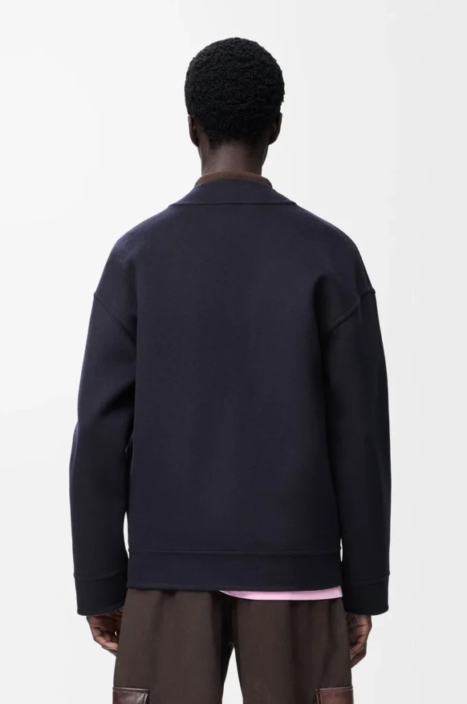 Cárdigan de lana y cachemira azul marino/gris Cárdigan de lana y cachemira azul marino/gris