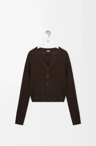 Cárdigan de viscosa marrón oscuro