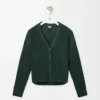 Cárdigan de viscosa verde oscuro