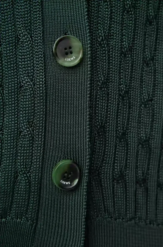 Cárdigan de viscosa verde oscuro