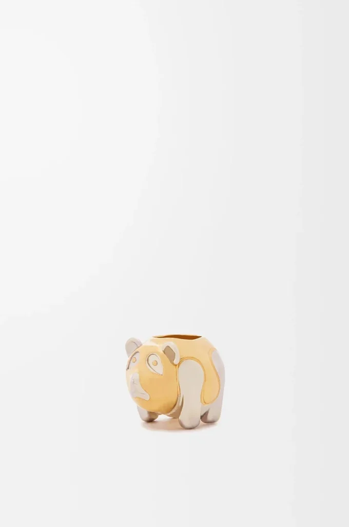 Dado pequeño con forma de animal en metal dorado/paladio Dado pequeño con forma de animal en metal dorado/paladio