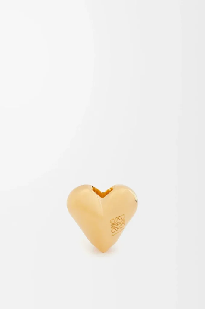 Dados con corazón grande dorados Dados con corazón grande dorados
