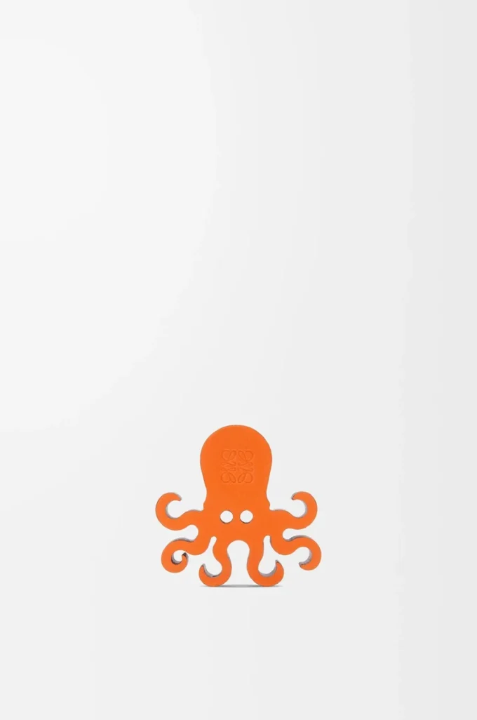 Dados pulpo en piel de becerro Naranja claro Dados pulpo en piel de becerro Naranja claro