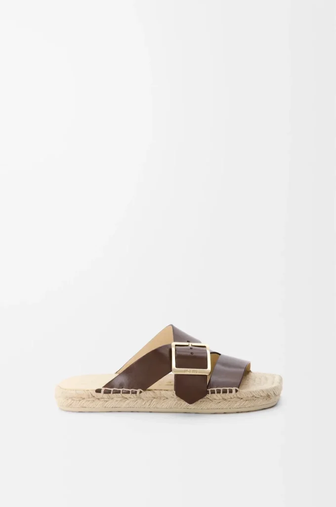 Espadrille Petal en piel de becerro curtida vegetalmente Marrón Espadrille Petal en piel de becerro curtida vegetalmente Marrón