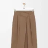 Falda cruzada de algodón Beige