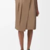 Falda cruzada de algodón Beige