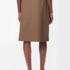 Falda cruzada de algodón Beige