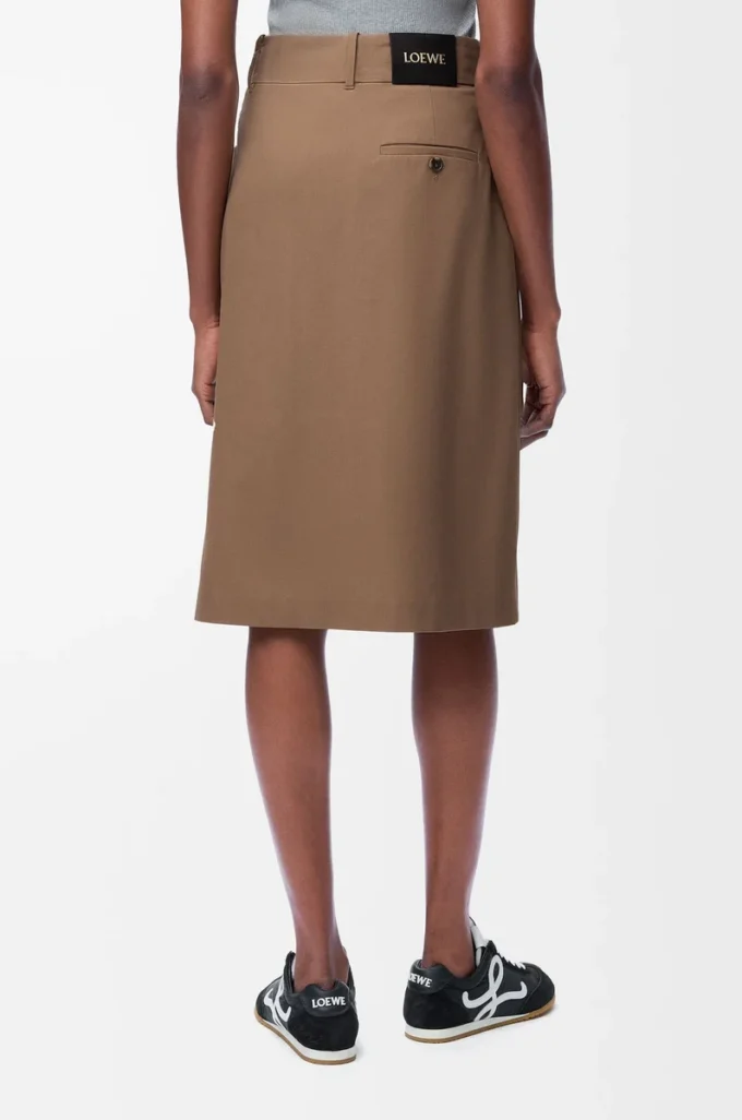 Falda cruzada de algodón Beige