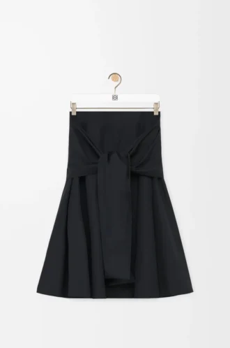 Falda cruzada de algodón negro