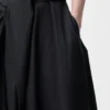 Falda cruzada de algodón negro