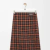 Falda plisada de mezcla de lana Naranja/Negro Falda plisada de mezcla de lana Naranja/Negro