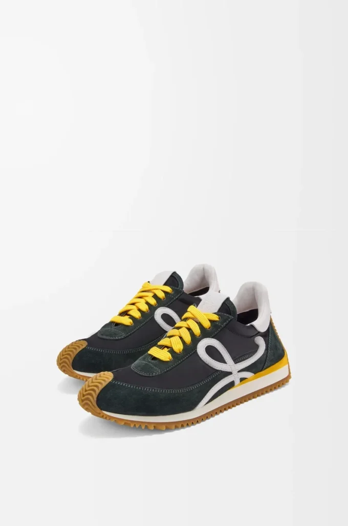 Flow Runner 2.0 en nailon y ante Negro/Blanco/Caqui Flow Runner 2.0 en nailon y ante Negro/Blanco/Caqui