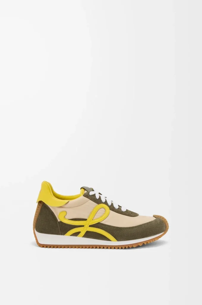 Flow Runner 2.0 en nylon y ante Crema/Amarillo/Verde oliva Flow Runner 2.0 en nylon y ante Crema/Amarillo/Verde oliva