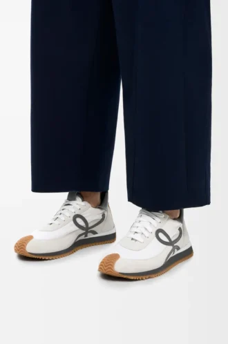 Flow Runner de nylon y ante azul antracita/blanco