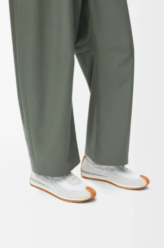 Flow Runner en nylon y ante Blanco