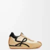 Flow Runner en nylon y ante dorado/negro Flow Runner en nylon y ante dorado/negro