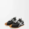 Flow Runner en nylon y ante Negro/Blanco