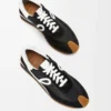 Flow Runner en nylon y ante Negro/Blanco
