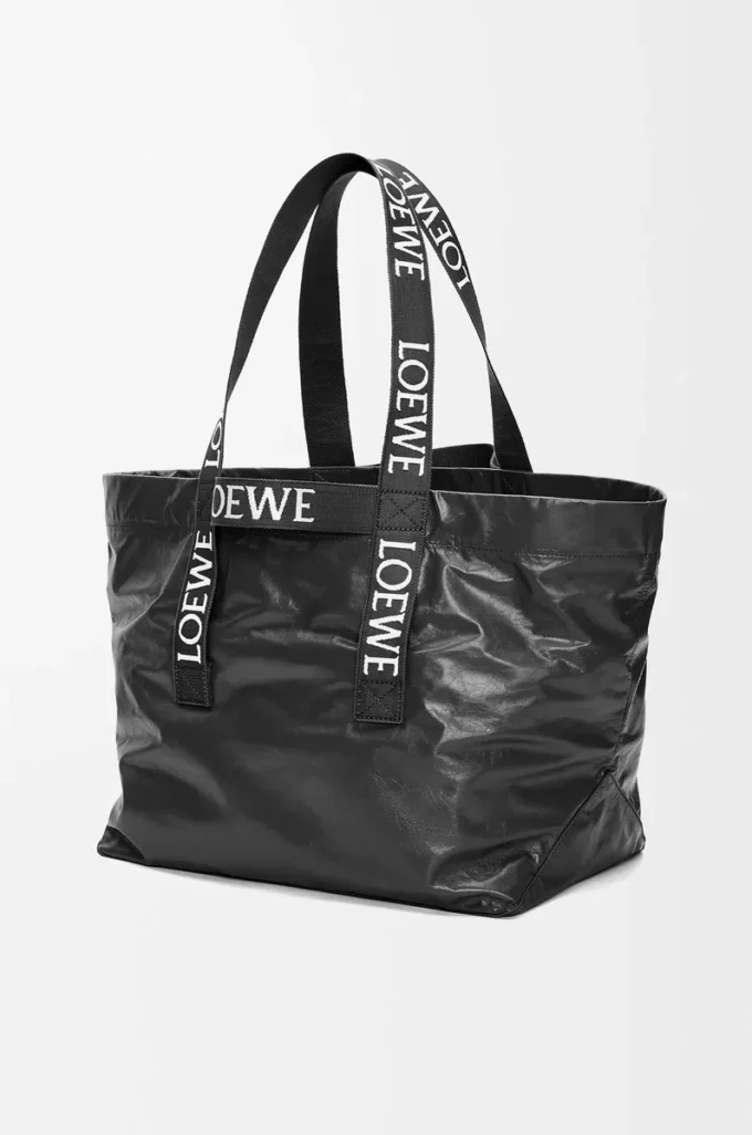 Fold Shopper en piel de becerro papel Negro Fold Shopper en piel de becerro papel Negro