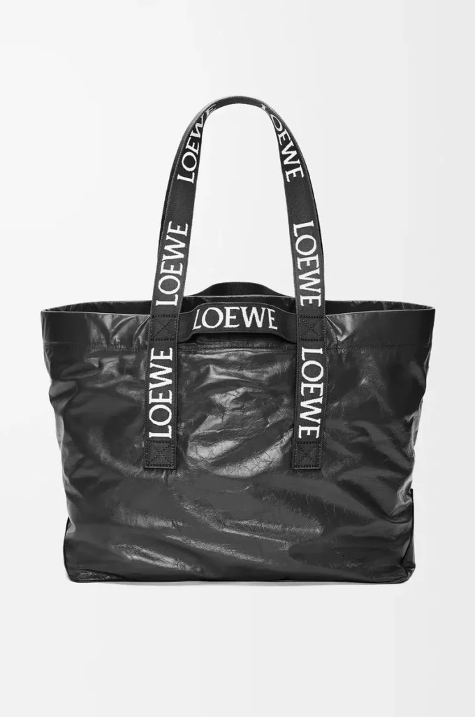 Fold Shopper en piel de becerro papel Negro Fold Shopper en piel de becerro papel Negro