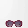 Gafas de sol Beveled Pentagon Milky Burgundy