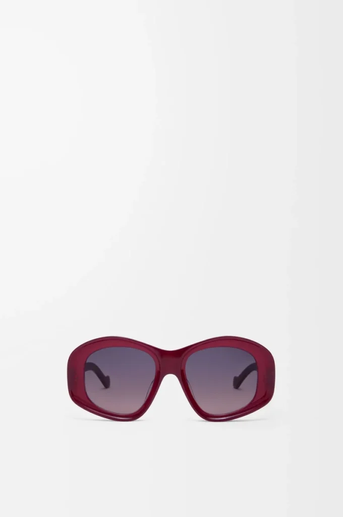 Gafas de sol Beveled Pentagon Milky Burgundy