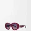 Gafas de sol Beveled Pentagon Milky Burgundy