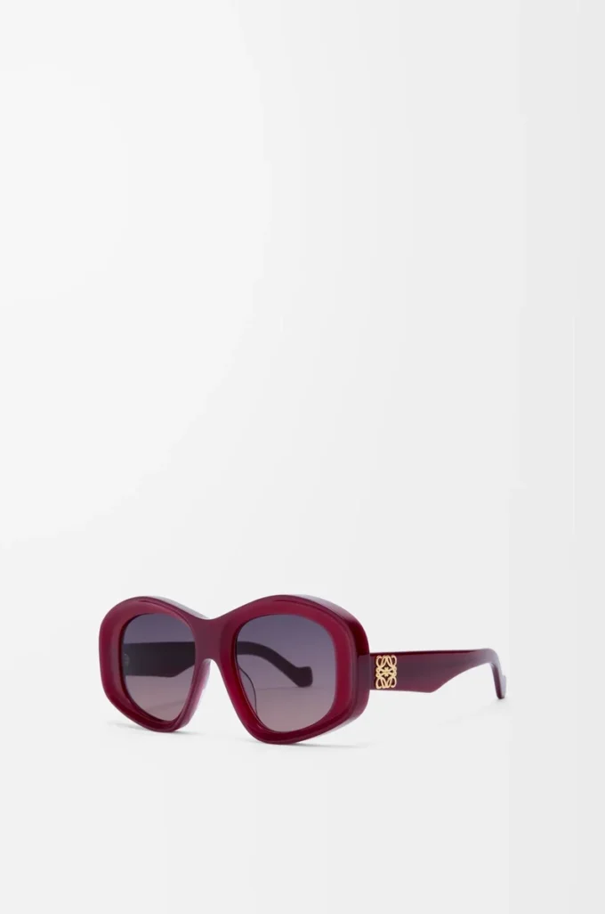 Gafas de sol Beveled Pentagon Milky Burgundy