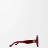 Gafas de sol Beveled Pentagon Milky Burgundy